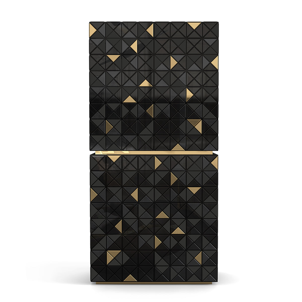 Luxury Walnut Curio Cabinet with Pixel-Inspired Design & Hidden Storage