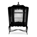 Luxury Curio Display Cabinet with Glass Panels, Mahogany Frame & Hidden Storage