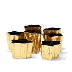 Luxury White Coffee Table with Sculptural Gold Base & Organic Modern Design