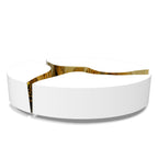 Luxury Oval Dining Table with Sculptural Brass Accents & High Gloss Finish