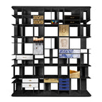 Luxury Glass Display Cabinet with Brass Accents, Curio Storage & Designer Shelving