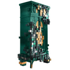 Luxury Display Cabinet with Geometric Pixel Design, Glass Shelves & Storage