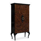 Luxury Sculptural Display Cabinet with Glass Shelves & Designer Storage