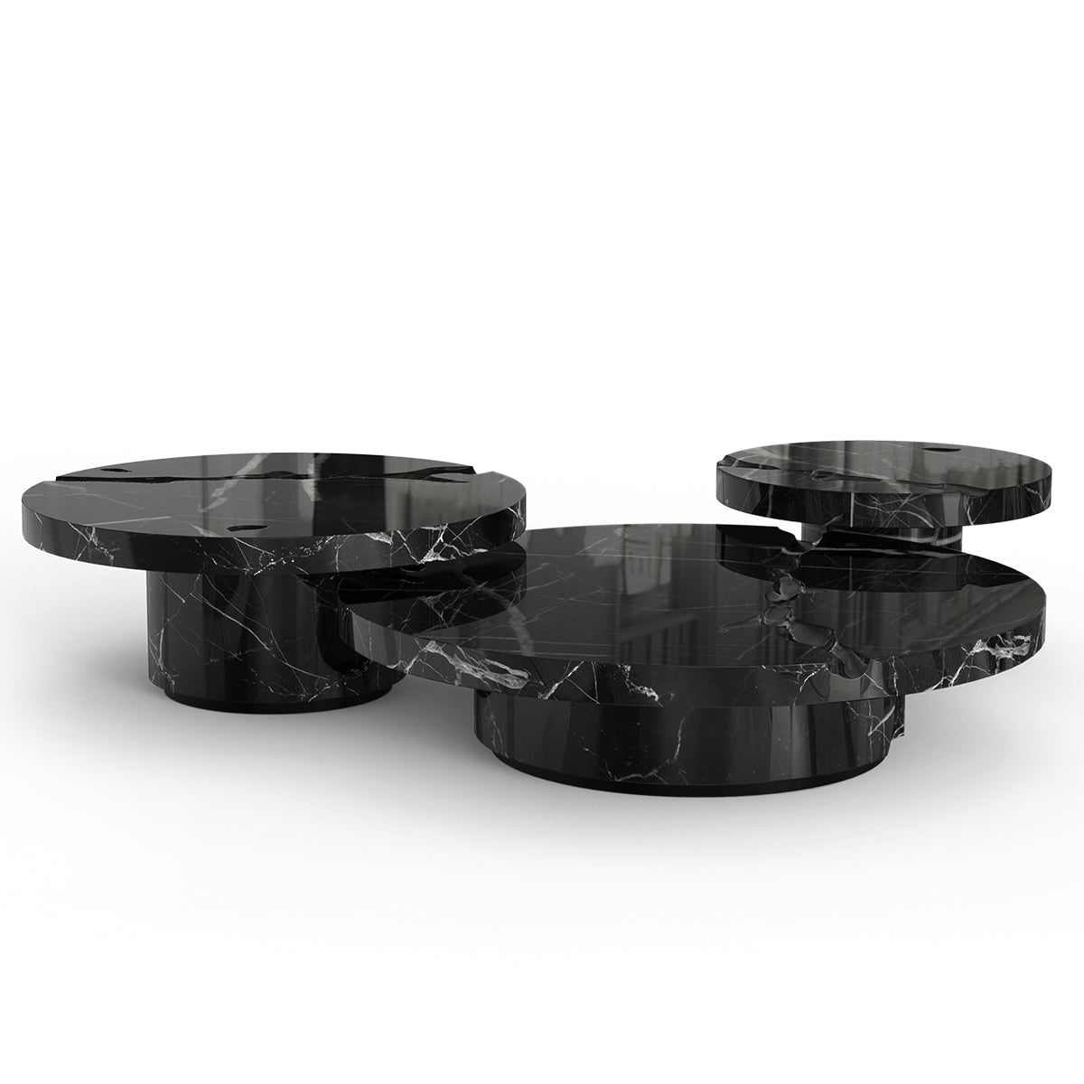Luxury Gold Coffee Table with Round Glass Top & Sculptural Brass Base