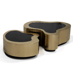 Luxury Hammered Brass Coffee Table with Wave Sculptural Design & Artisan Craftsmanship