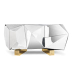 Luxury Black Faceted Sideboard Buffet Cabinet with Hidden Storage