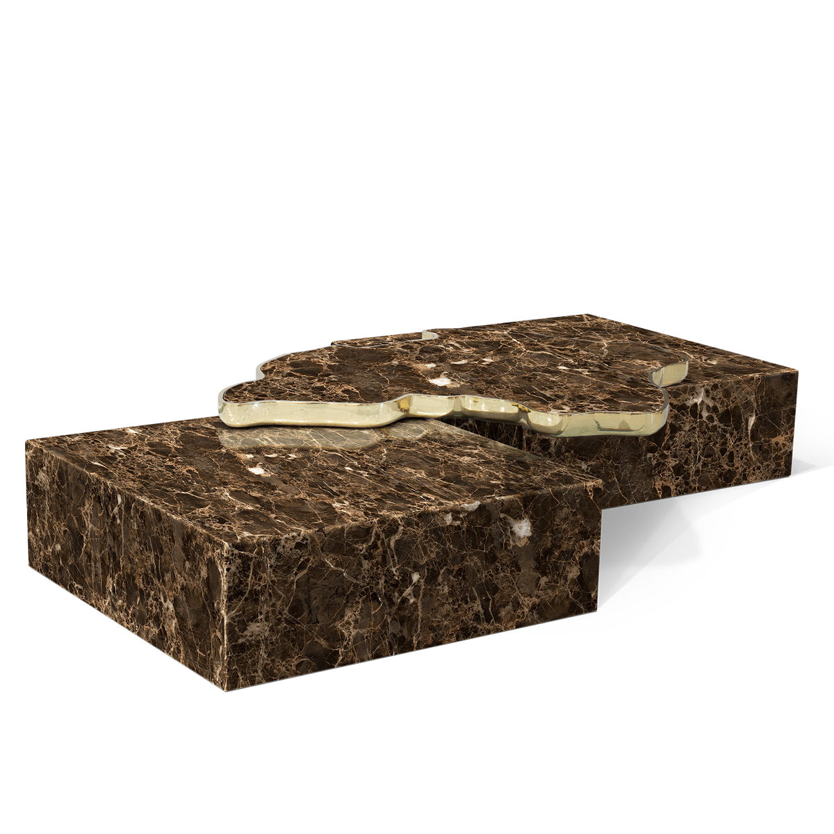 Luxury Black & White Coffee Table with Sculptural Design & High Gloss Finish