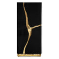 Luxury Walnut Display Cabinet with Sculptural Brass Accents & Hidden Storage