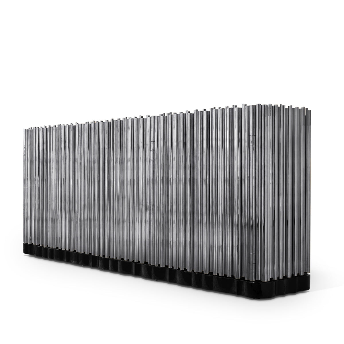 Luxury Brass Sideboard Cabinet with Sculptural Doors & Hidden Storage