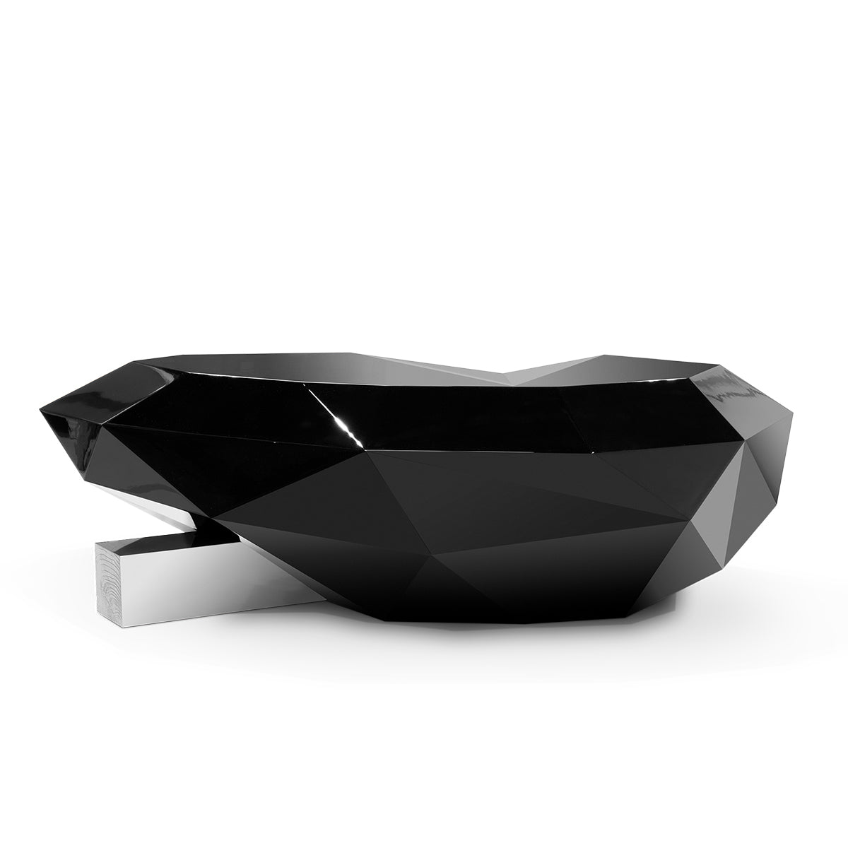 Luxury Geometric Coffee Table with Diamond-Inspired Design & High Gloss Finish