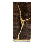 Luxury Walnut Display Cabinet with Sculptural Brass Accents & Hidden Storage