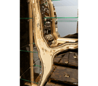 Luxury Walnut Display Cabinet with Sculptural Brass Accents & Hidden Storage