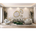 Luxury Black & White Coffee Table with Sculptural Design & High Gloss Finish
