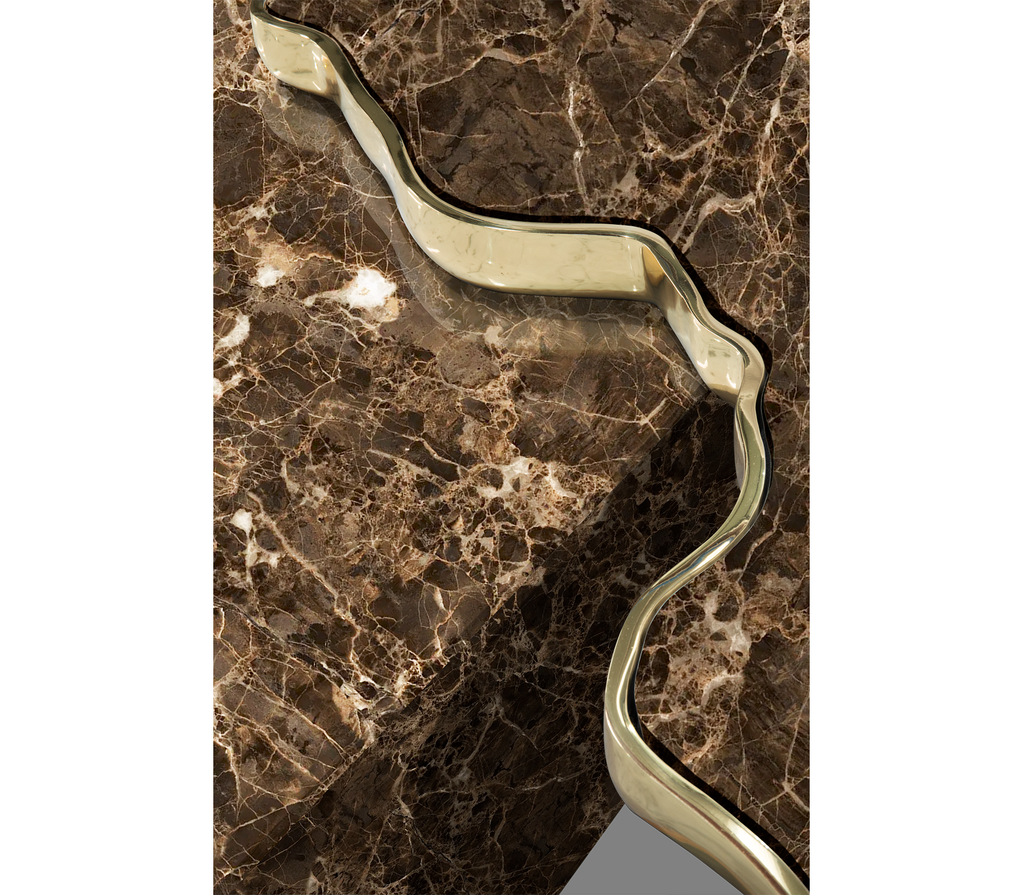 Luxury Black & White Coffee Table with Sculptural Design & High Gloss Finish