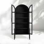 Hattie Open Bookcase Glass Door Tall Display Cabinets Wood File Cabinets Dining Sideboards