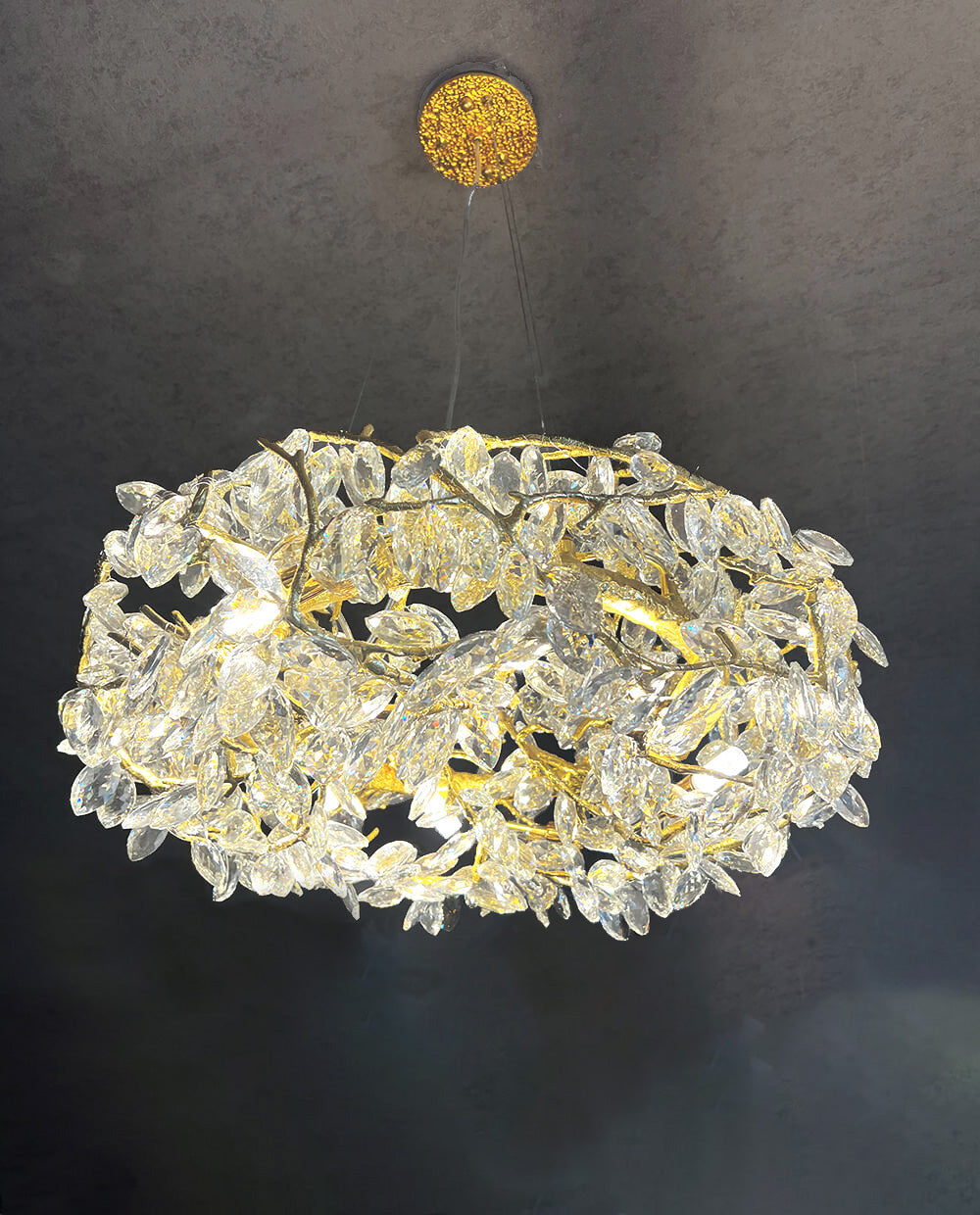 24-40 Inch Round Crystal Chandelier Lighting Modern Chandelier for Living Room