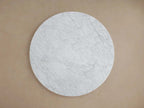 Saint Germain Round Stone Dining Table with Carrara Marble Top Wood Rennes Base