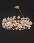 24-40 Inch Modern Living Room Chandelier Stylish Clear Glass Flower Chandelier