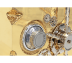 Luxury Portable Jewelry Safe with Secret Dial Lock & Gold-Plated Brass Gear Design