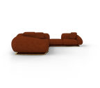 Luxury Modular Velvet Sofa with Polished Brass Base & Sculptural Masterpiece Design