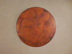 Recycled Metal Round Dining Table Metal Hand-Hammered Top & Black Vertex Iron Base