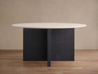 Saint Germain Round Marble Stone Dining Table with Clement Base