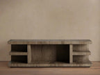Leandro Oak Wood Media Console Entryways Table Wabi-Sabi Modern Minimalism Style Entrance Table