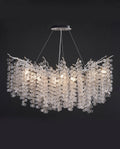 48-72 Inch Modern Linear Chandelier Coin-shaped Glass Drop Chandelier