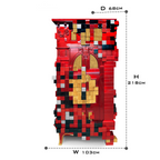 Luxury Display Cabinet with Geometric Pixel Design, Glass Shelves & Storage