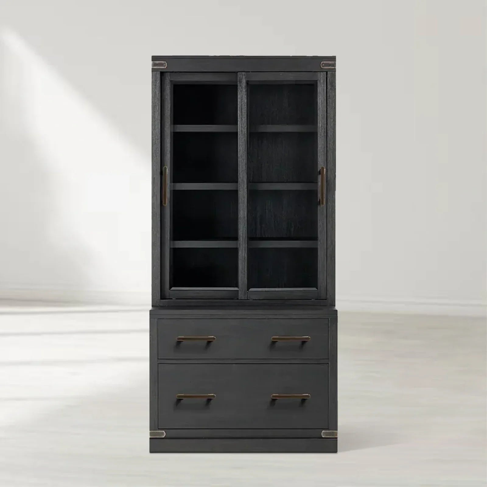 Tremont Wood Modular Tall Display Cabinets 19th-Century Bookcases File Cabinets with Drawers Base