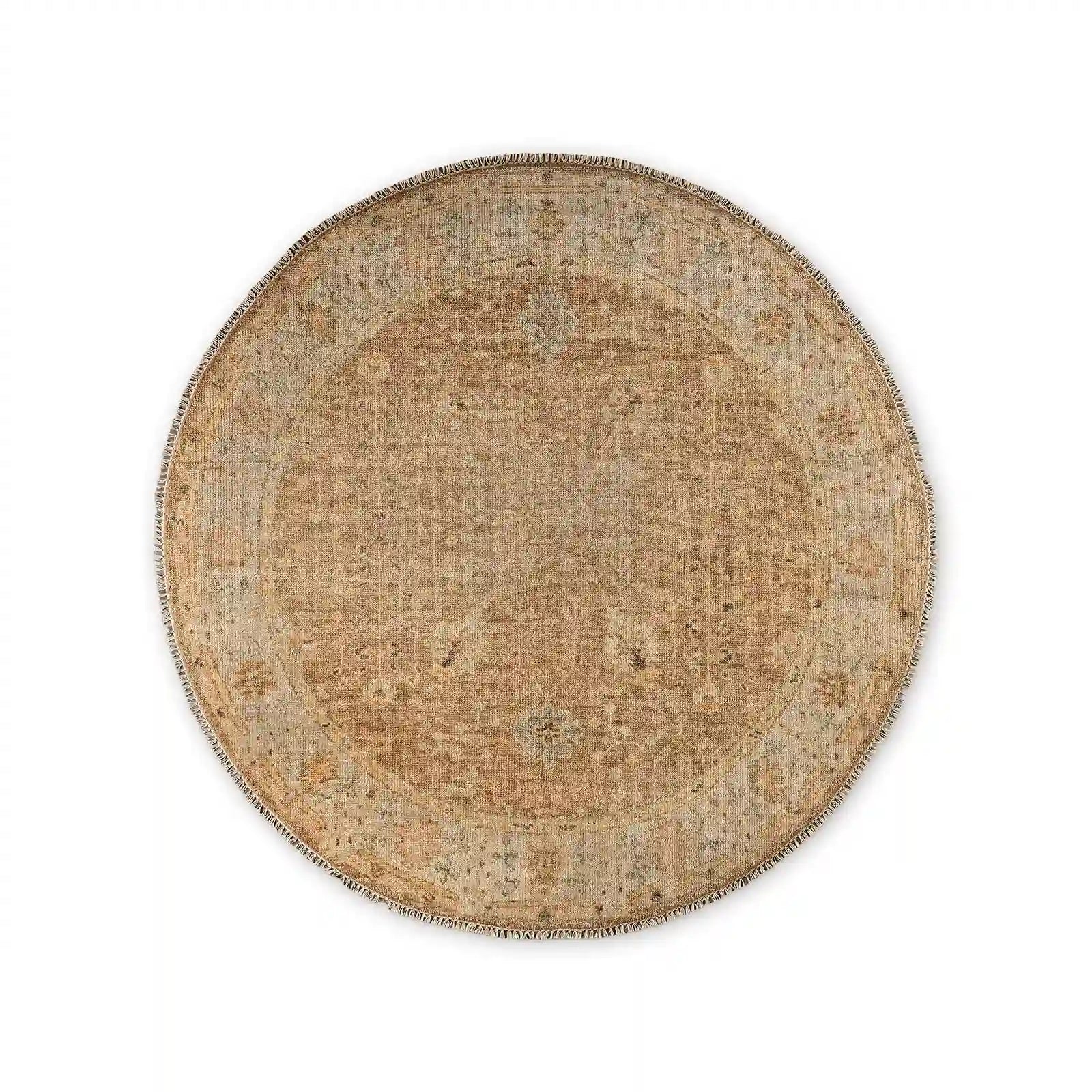 Asphyn Wool Round Area Rug with 100% Wool Carpet Combining Aesthetics & Practicality