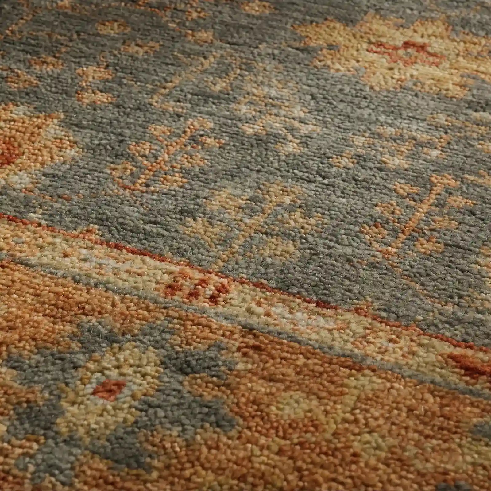 Asphyn Hand-Knotted Area Rug from 100% Wool Carpet Old-Fashioned Style Full of Stories