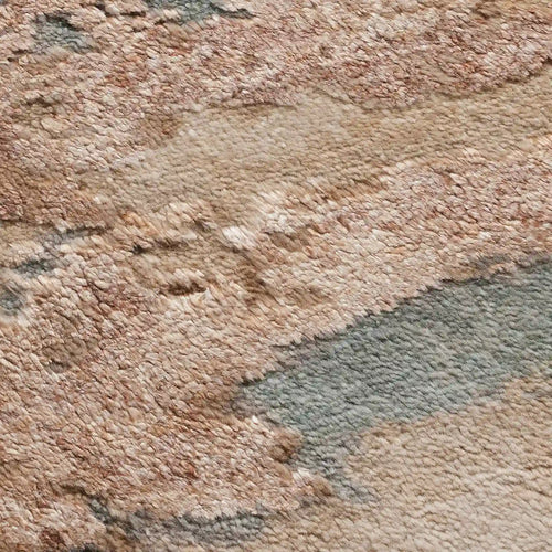 Tapis Wessyn en Laine et Rayonne Noué à la Main Moquette Polyvalente Style Artistique Texture Pierre Naturelle