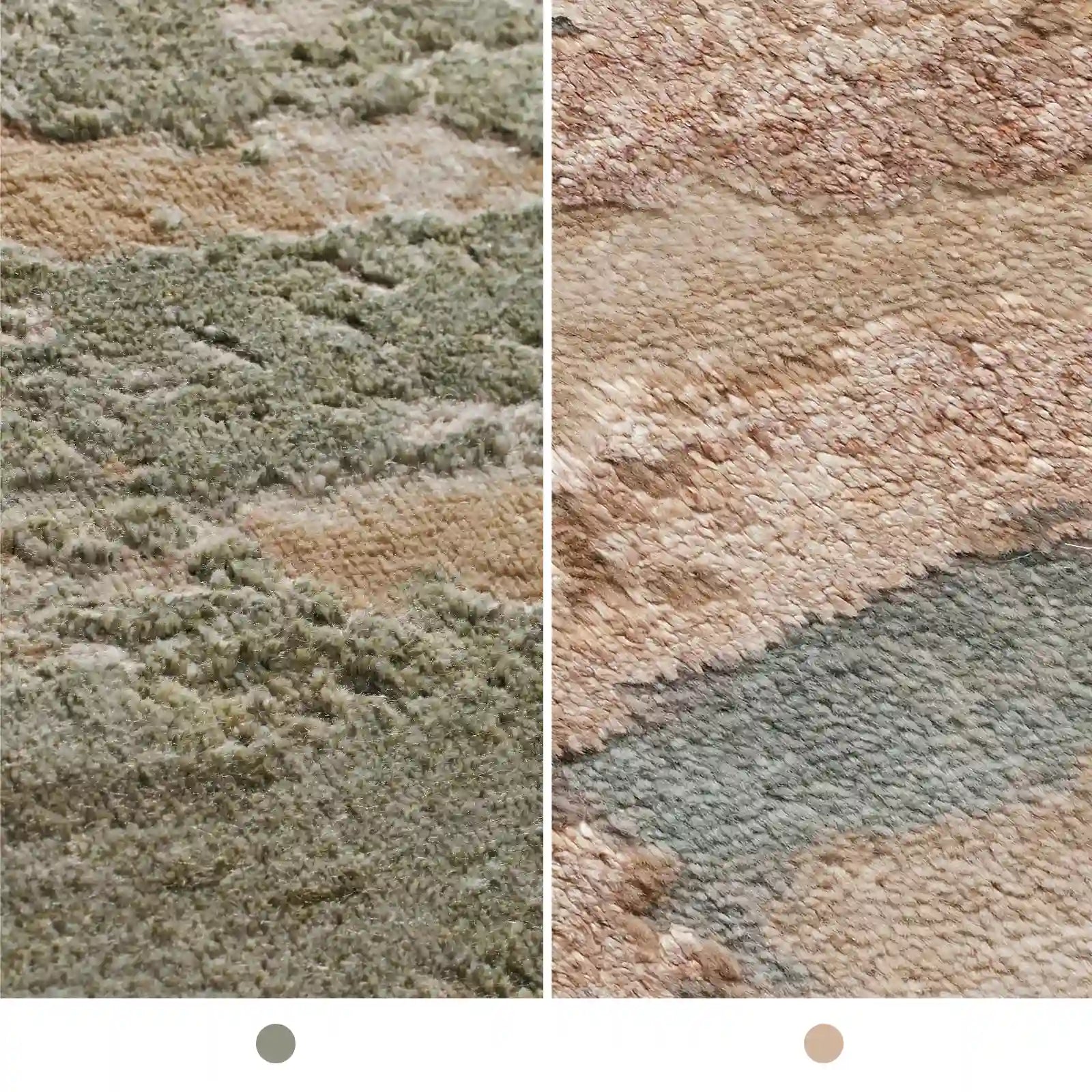 Wessyn Hand-Knotted Wool & Rayon Area Rug Versatile Carpet Natural Stone Texture Art Style