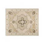 Giahra Wool Area Rug in Natural Tones Hand-Tufting Technique Carpet American Vintage Tribal Style