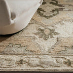 Giahra Wool Area Rug in Natural Tones Hand-Tufting Technique Carpet American Vintage Tribal Style