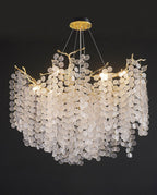 24-40 Inch Modern Branch Chandelier Coin-shaped Glass Chandelier