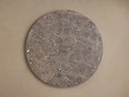 Saint Germain Round Stone Dining Table with Carrara Marble Top Wood Rennes Base