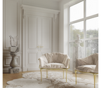 Luxury Surrealist Armchair with Gold-Plated Brass Frame, Velvet Seat & Sculptural Design