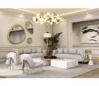 Luxury Black & White Coffee Table with Sculptural Design & High Gloss Finish