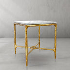 Thaddeus Mabrble Top Square Side Table 18" 22"
