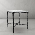 Thaddeus Mabrble Top Square Side Table 18" 22"