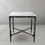 Thaddeus Mabrble Top Square Side Table 18" 22"