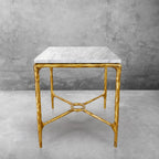 Thaddeus Mabrble Top Square Side Table 18" 22"
