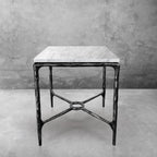 Thaddeus Mabrble Top Square Side Table 18" 22"
