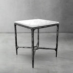 Thaddeus Mabrble Top Square Side Table 18" 22"