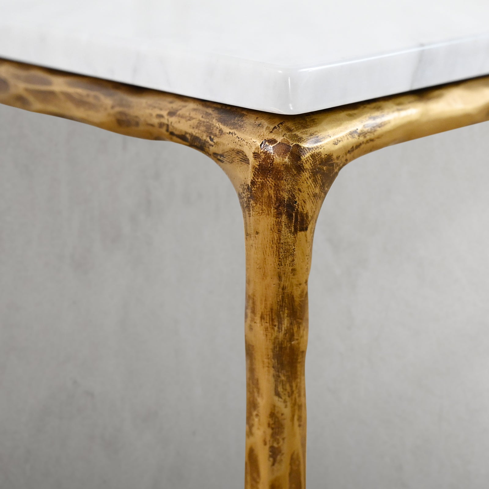 Thaddeus Mabrble Top Square Side Table 18" 22"