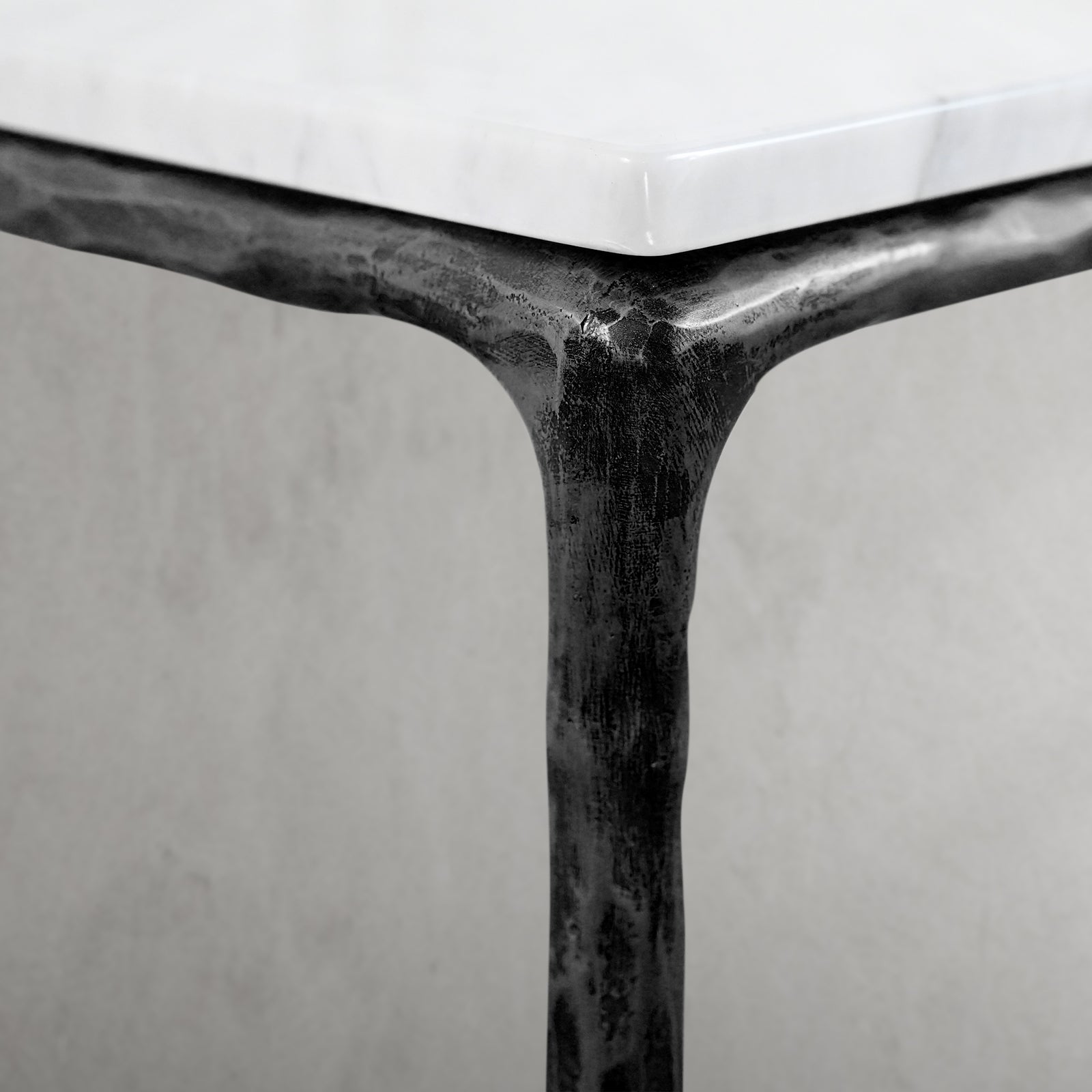 Thaddeus Mabrble Top Square Side Table 18" 22"