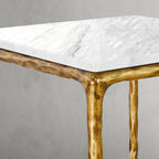 Thaddeus Mabrble Top Square Side Table 18" 22"