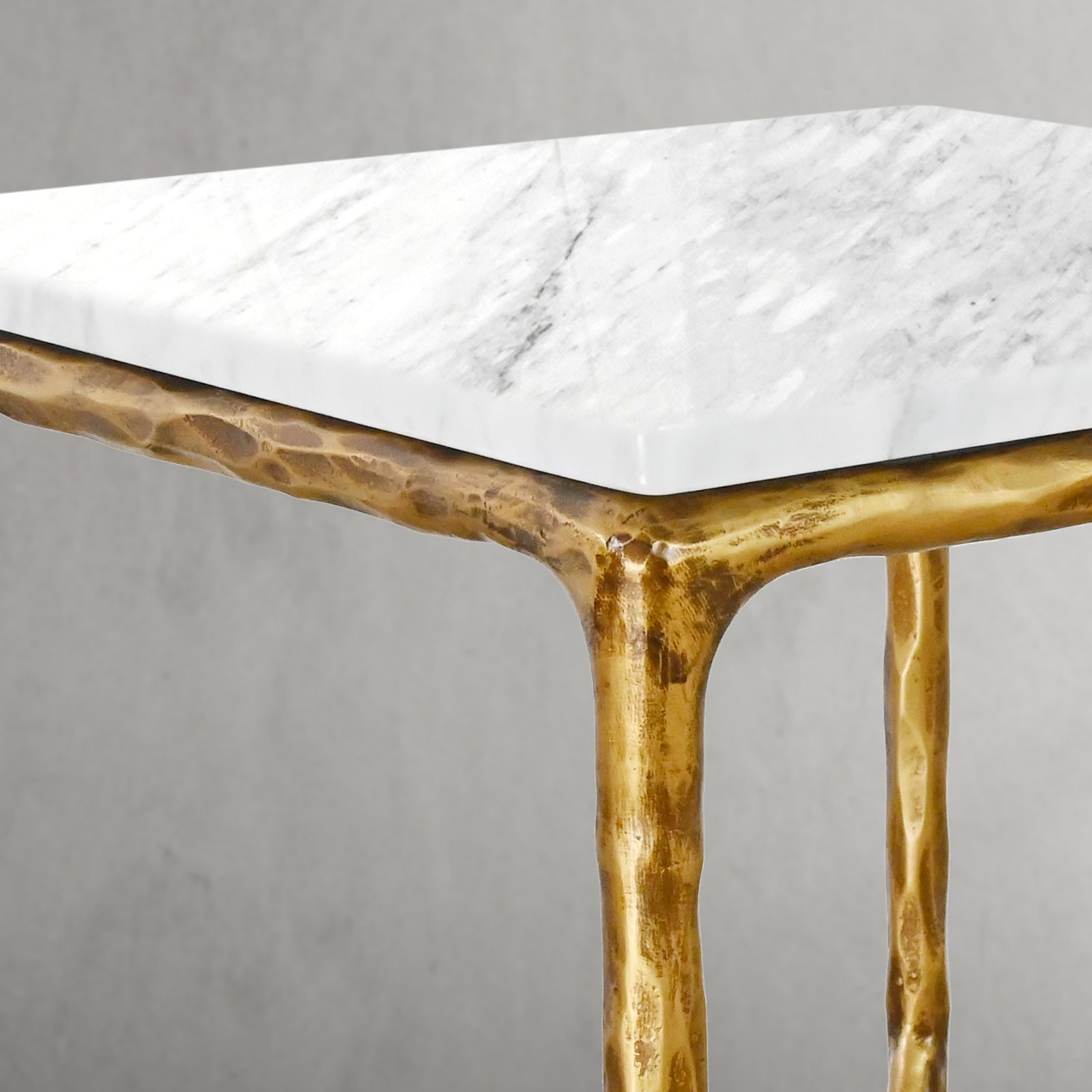 Thaddeus Mabrble Top Square Side Table 18" 22"
